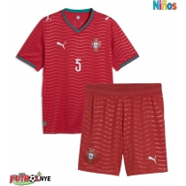 Camiseta Portugal Diogo Dalot #5 Primera Equipación para niños Mundial 2026 manga corta (+ pantalones cortos)